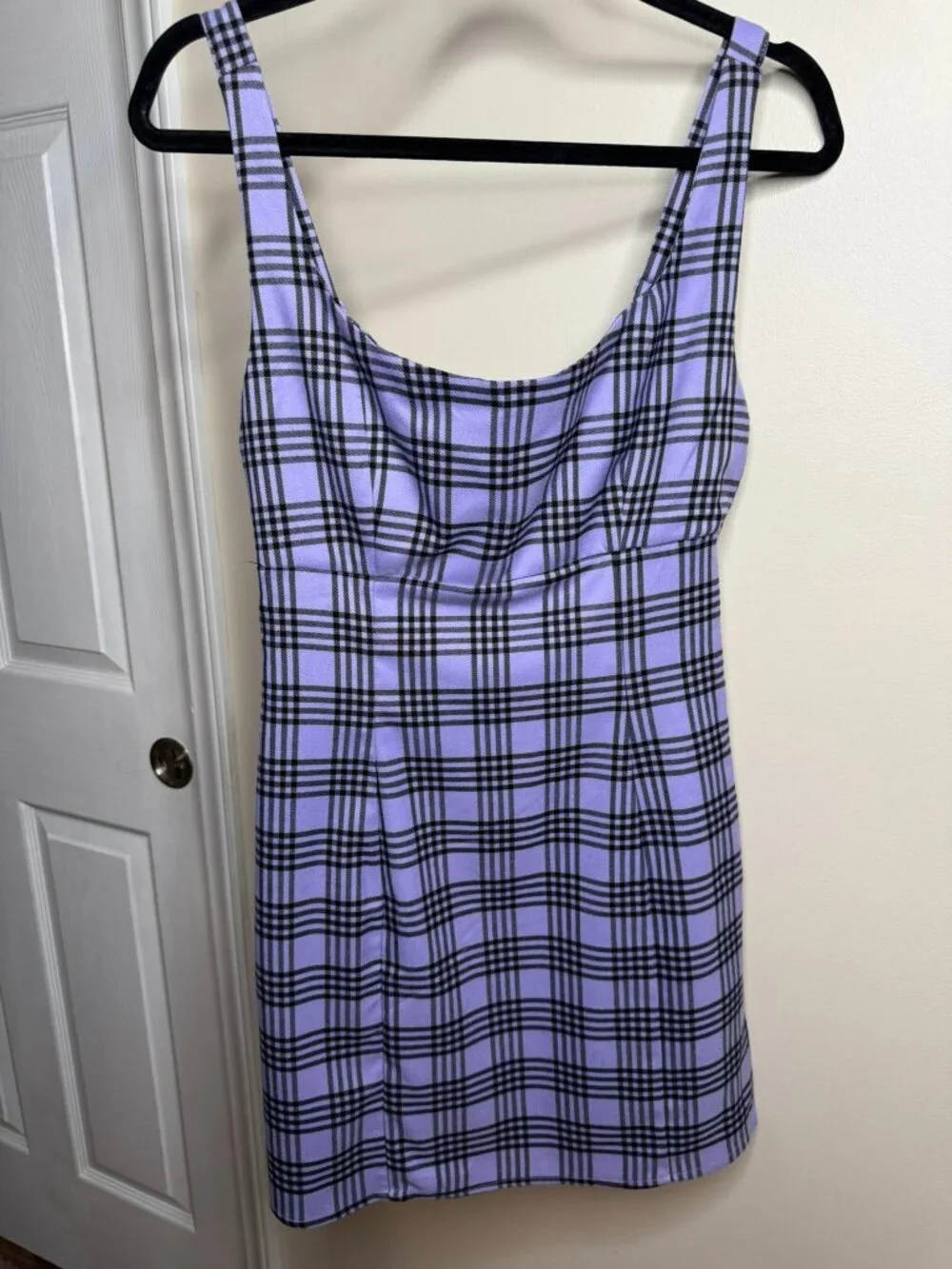Empyre Black & Purple Plaid Sleeveless Dress Size M